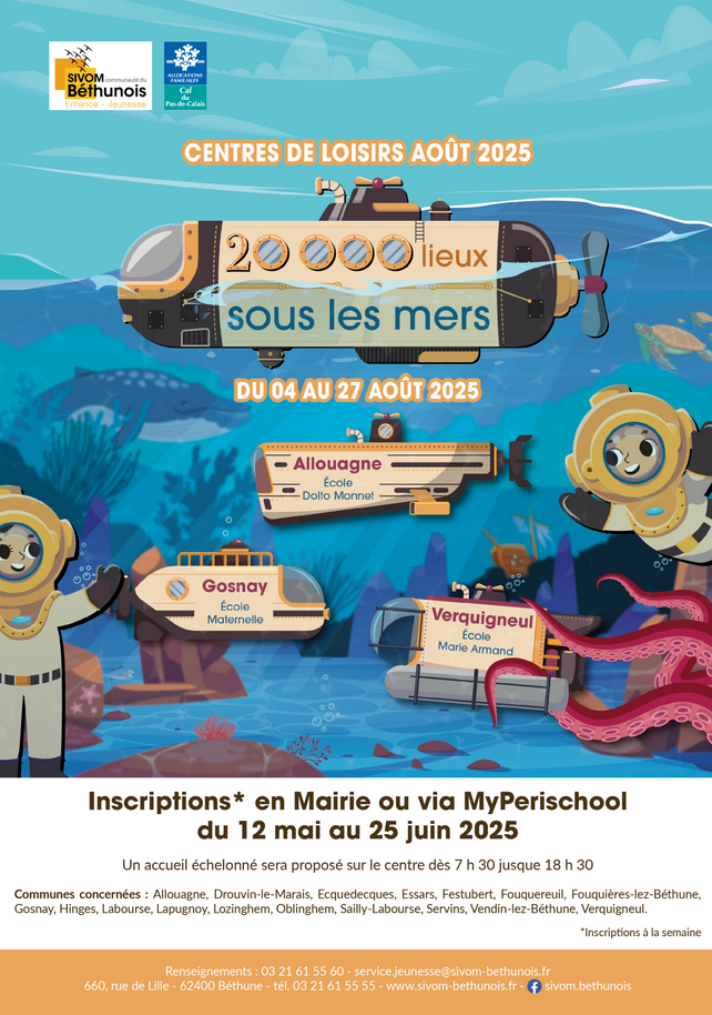Affiche centre de loisirs d'août 2025