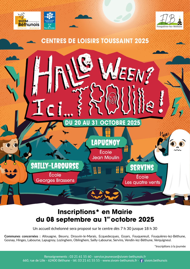 Affiche centre des vacances d'automne 2025