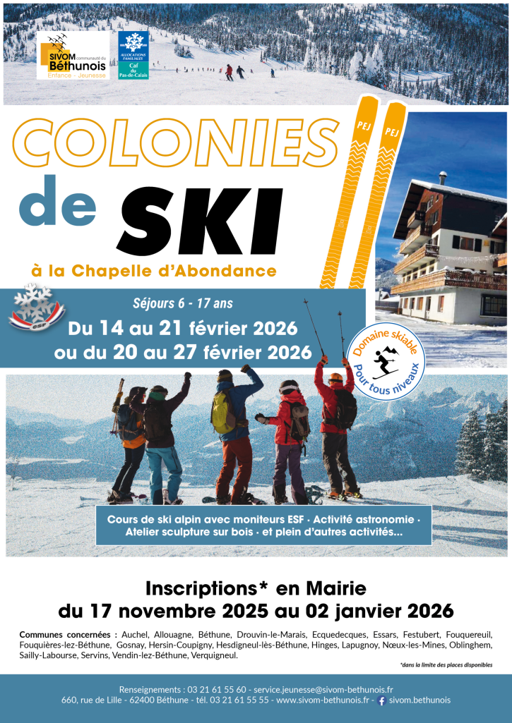 Affiche colonie février 2026